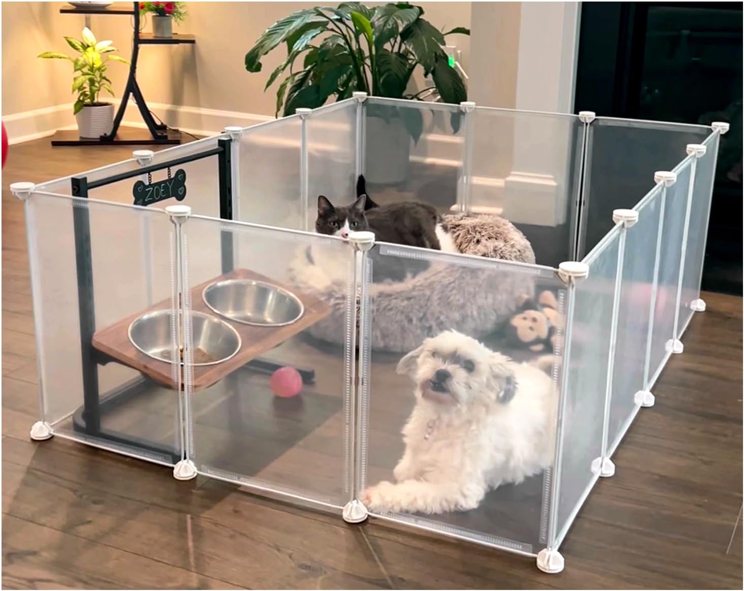 Indoor Puppy Playpen | Durable, Waterproof Pet Play Pen for Kittens, Rabbits, Guinea Pigs - DIY Easy Assembly, Safe & Secure, 16.5 X 12 Inch, 21 Panels