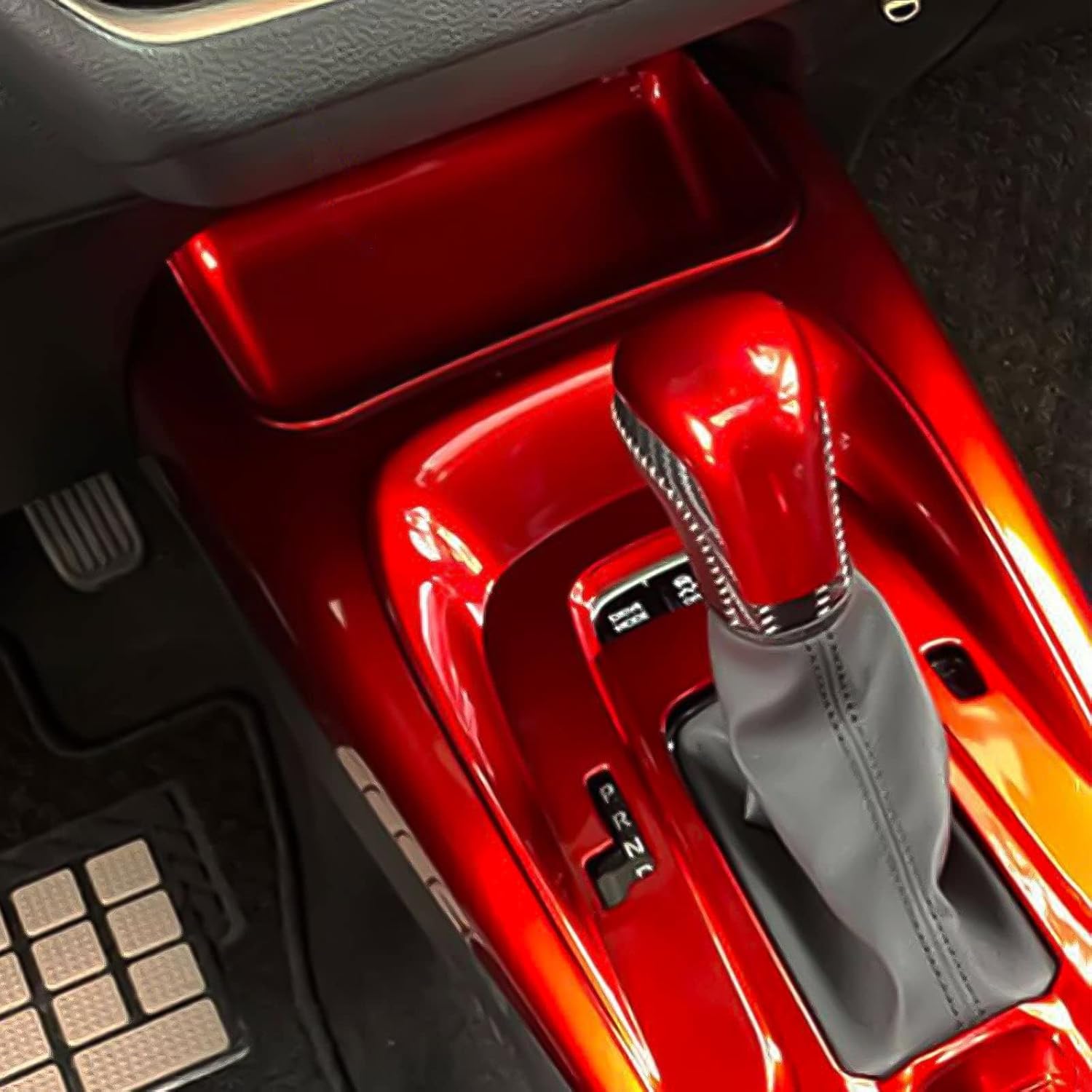 x xotic tech Compatible with Toyota Corolla 2020 2021 2022 2023 2024 2025 2026 ABS Center Console Storage Box Front Cover Gear Shift Panel Frame Cup Holder Interior Decoration Trim Accessories (Red)