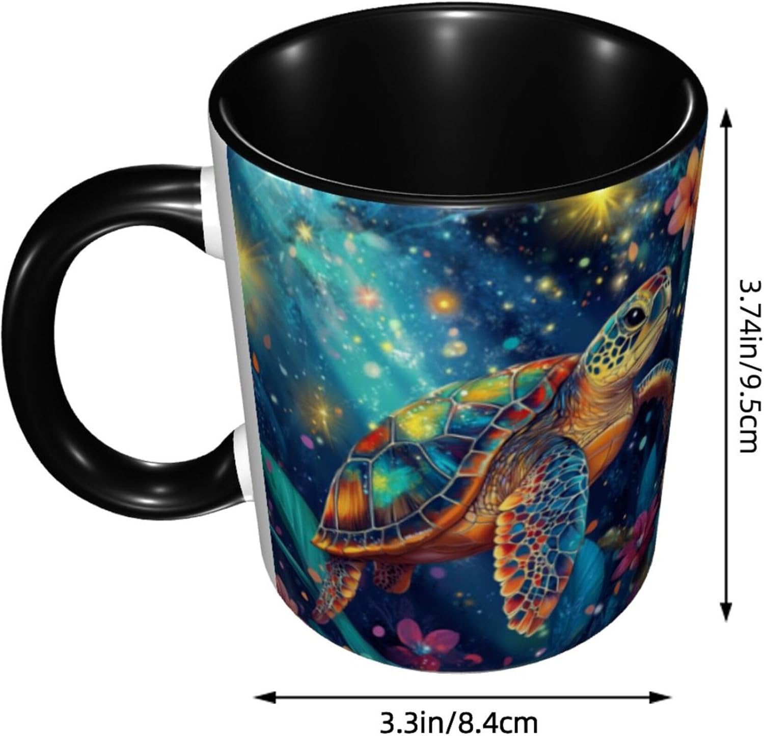 Yrebyou Sea Turtle Coffee Mug Funny Tea Cup Ceramic Mugs 11OZ with Handle Gifts for Women Men Home Office Decor - Image 2