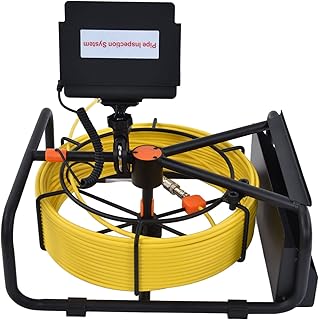 NDNCZDHC Pipe Borescope, 4.3 Inches Pipe Inspection Camera with 6 LED Lights IP68 Waterproof Plumbing Drain Endoscope Camera for Pipelines(US Plug-20M)