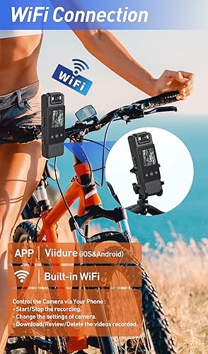 Miniatura 2 de Cámara corporal WiFi Mini cámara oculta con grabación de audio y video, lente giratoria de gran angular de 180, cámara espía de 1.3 pulgadas, cámara