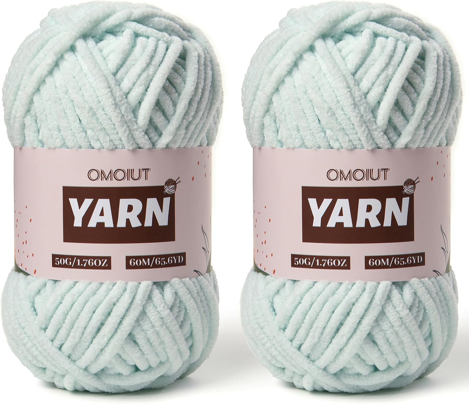Plush Chenille Chunky Crochet Yarn - Baby Yarn for Crocheting Soft - Velvet Yarns Knitting for Blankets Crafts - Fluffy Amigurumi Yarns 50g / 65.6yd (Light Coffee)