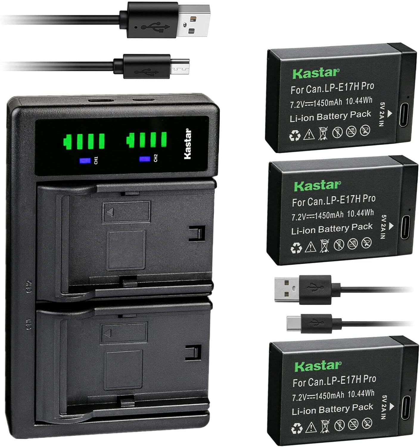 Kastar LP-E17H Pro Battery Kit with USB Charger