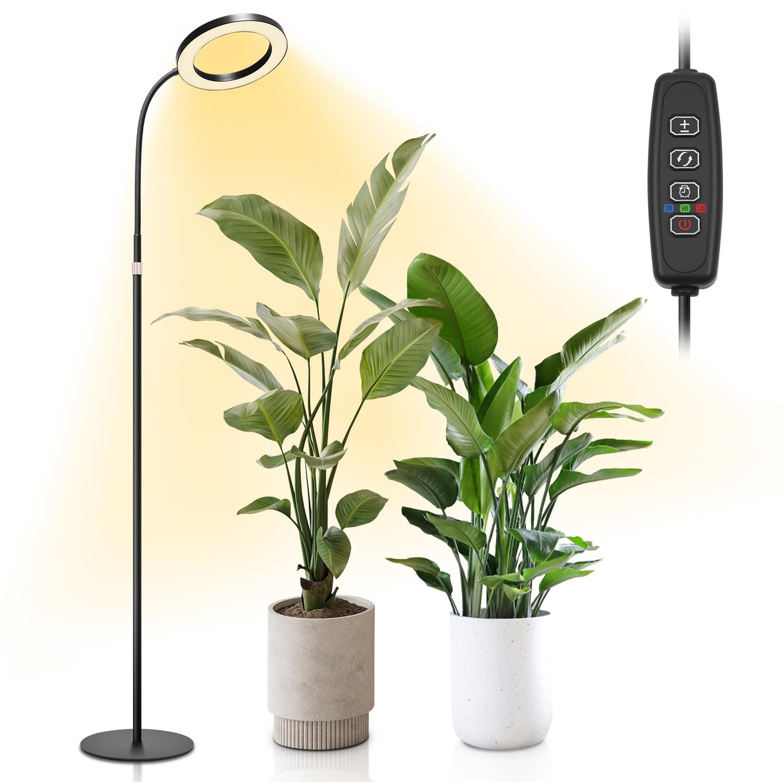 COKOLILA 80 LED Volledig Spectrum Plantenlamp - 360° Verstelbaar Met Timer En Telescoopstang 30-63 Cm Voor Kamerplanten