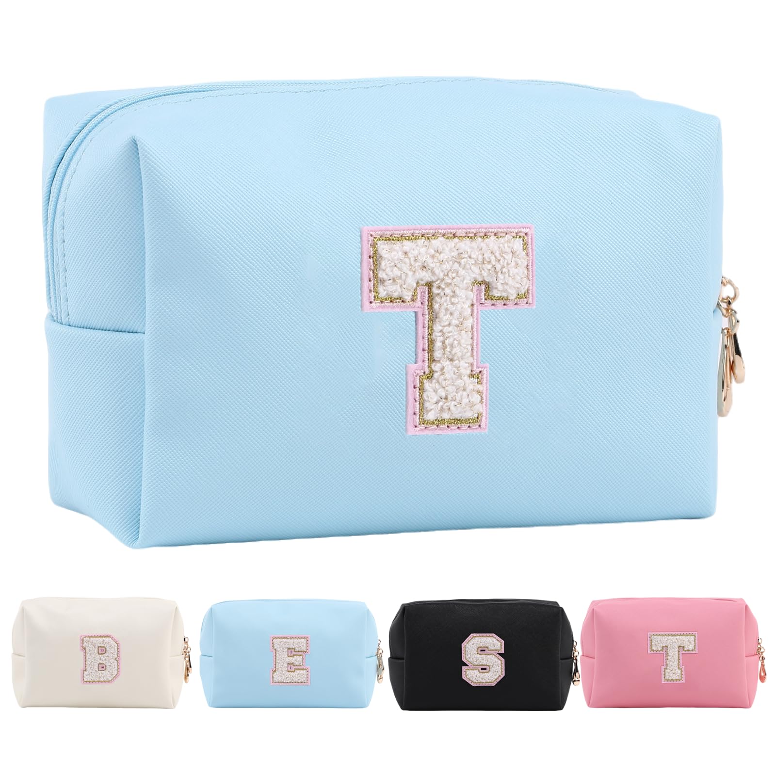 Personalized Makeup Bag,Waterproof Travel Makeup Pouch Cosmetic Bag Birthday Gift for Women Mom，Bride Bridesmaid Cosmetic Bag A-Z — view 147