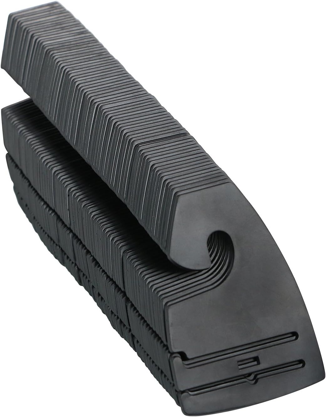 Landisun Adjustable Non-Slip Tie Belt Scarf Hanger Holder Hook Rack for Closet Organizer Storage Tie Hook Black, 72 Pcs