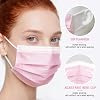NNPCBT 100 Piezas Mascarillas Desechables Rosas, Máscara de 3 Capas Transpirable para Adultos 3