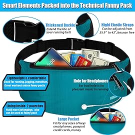 USHAKE Running Belt,Men or Women Ultra Light Bounce Free Waist Pouch Bag Fitness Workout Belt Sport Waist Pack Exercise Waist Bag for iPhone Samsung LG in Running Gym Marathon (MINT BLUE)