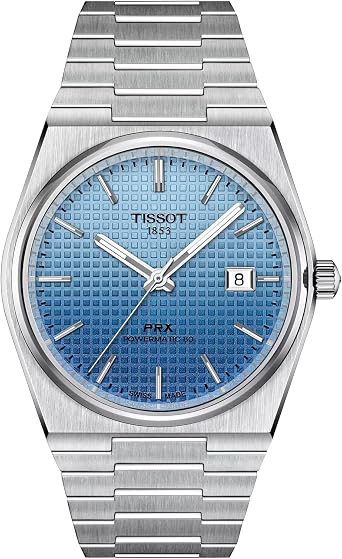 Tissot PRX Powermatic 80 40mm, Swiss Automatic Watch for Men, Stainless Steel case, Blue Gradient Dial, T1374071135101