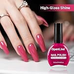 OpenLive 16.5ml Rose Red Nail Polish Large Volume Quick Dry Nail Polish, Long Lasting Shine, Fingernail Toenail Nail Art DIY Home Travel Nail Art Gift