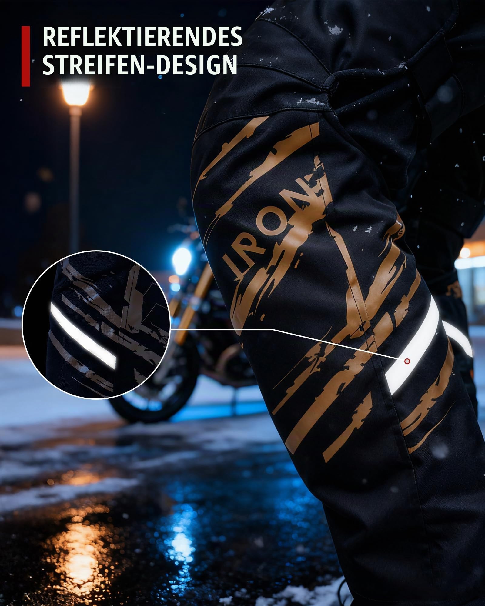 RIDEIRON Beheizbare Motorrad Knieschoner Winter Knieprotektoren abnehmbare CE2-Schutzausrüstung Motorrad Knieschützer Warm Wasser Winddicht für Damen Herren