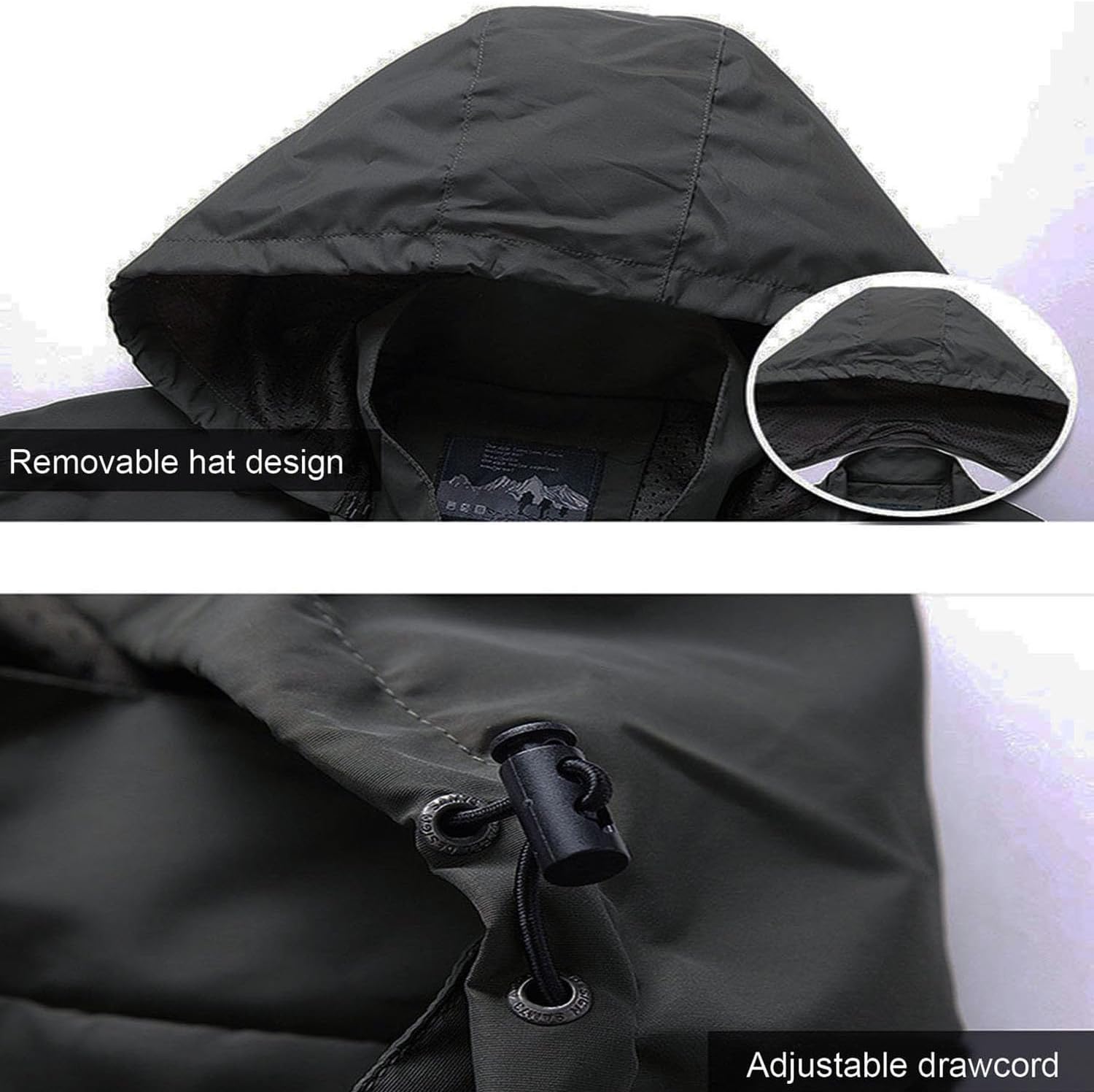 Windbreaker Jackets for Men Custom Logo Workwear Personalized Lightweight Zip Outdoor Rain Coat