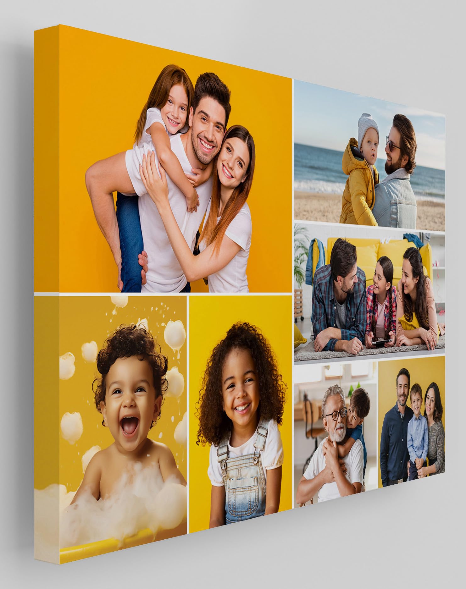 Star Online Personalised Canvas Photo Prints Custom Gallery Framed Family & Personalised Birthday Gifts For Men & Home Décor For Living Room (7 Collage)