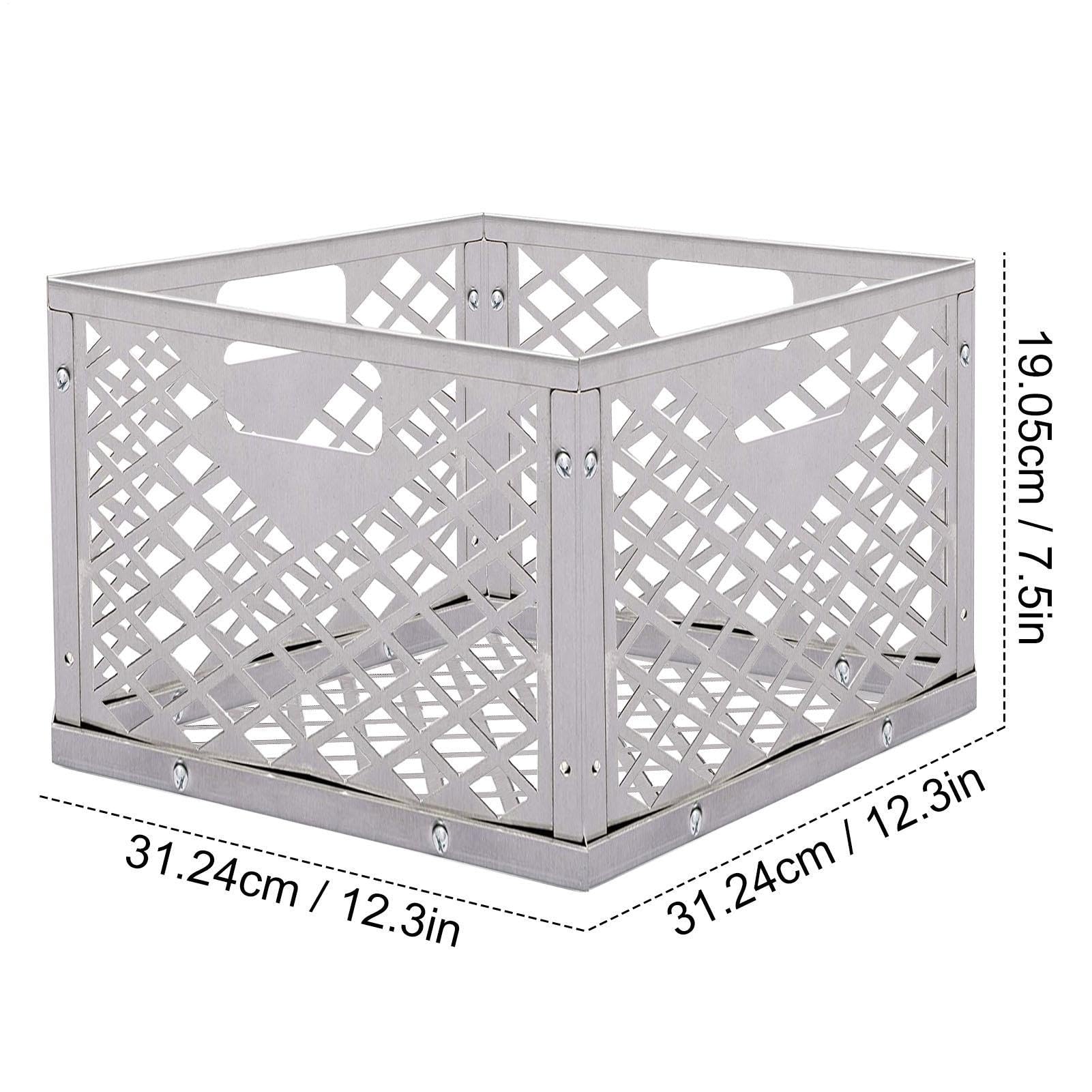 Charcoal Fire Basket - Charcoal Firebox Basket With Handle | Stainless | Steel Offset Smoker Charrcoal Firebox - Rust Proof Stove Accessories, Rust Proof Stove Accessories For Home And Tents Heating