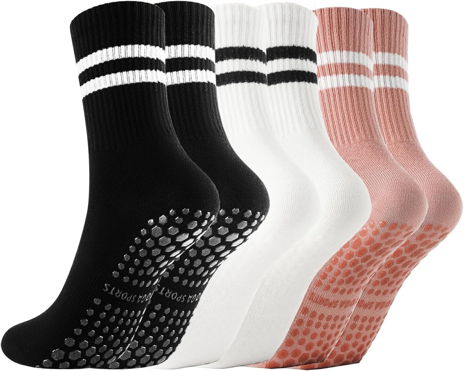 Non Slip Yoga Grip Pilates Socks for Women&Men Anti Slipper Grippy Socks for Ballet, Hospital, Dance, Trampoline, Barre