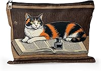 Vista 8 de Cafl Bolsa de maquillaje Bolsa de cosméticos Bolsa de maquillaje de viaje con cremallera, Flores de acuarela115