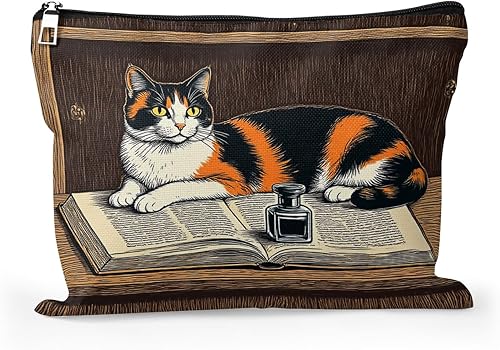 Miniatura 8 de Cafl Bolsa de maquillaje Bolsa de cosméticos Bolsa de maquillaje de viaje con cremallera, Flores de acuarela115