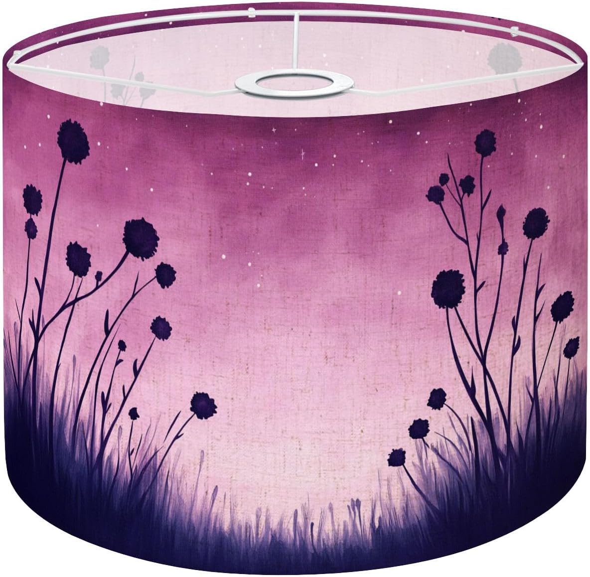 Floral Lampshades Lamp Shades Boho 1 Pack Violets Surrealism Violets Wall Art Purple Canvas Wall Art Light Shade for Table Lamps Floor Lamps Drum Lamp Shades Lampshade Replacement