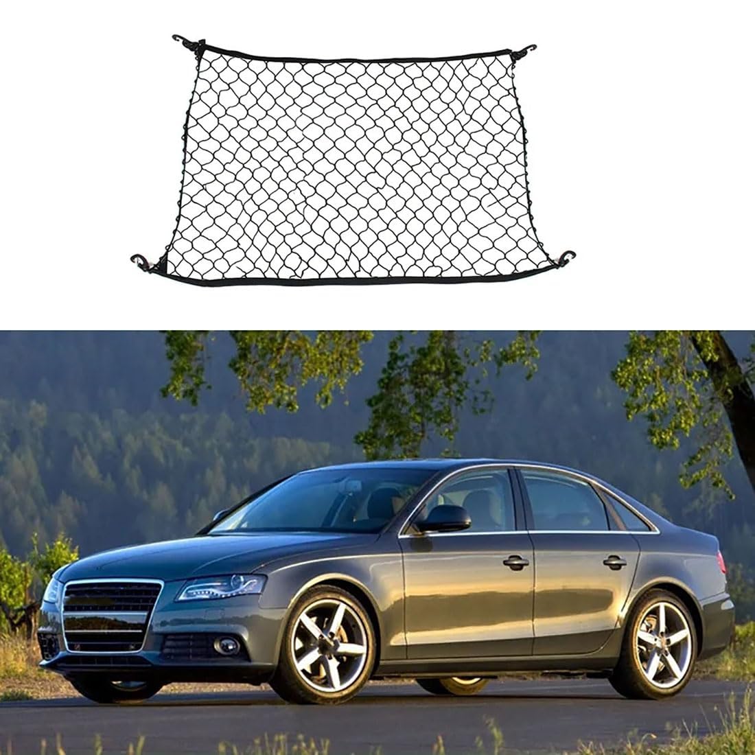 Car Cargo Net For Audi A4 B8 B9 8K 8W S-line 2009 2008-2023,Car Cargo Net Trunk Storage Organizer Stretchable Mesh Rear Car Luggage Net for Vehicle Boot Storage
