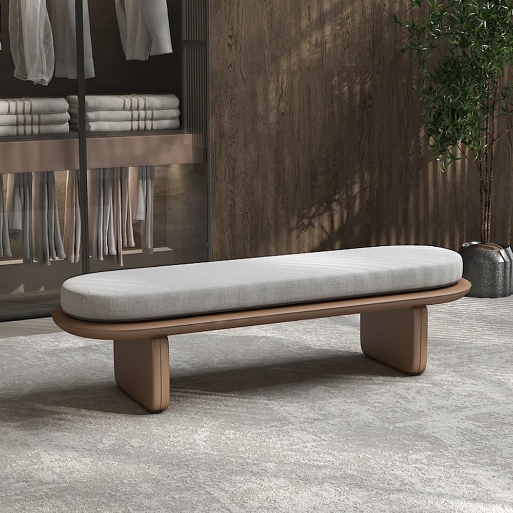 End Stool Italian Minimalist Bedside Stool Bedroom Soft Bedside Stool Bed Couch Shoe Bench Cloakroom Sofa Long Bench Long Bench(Dark Brown)