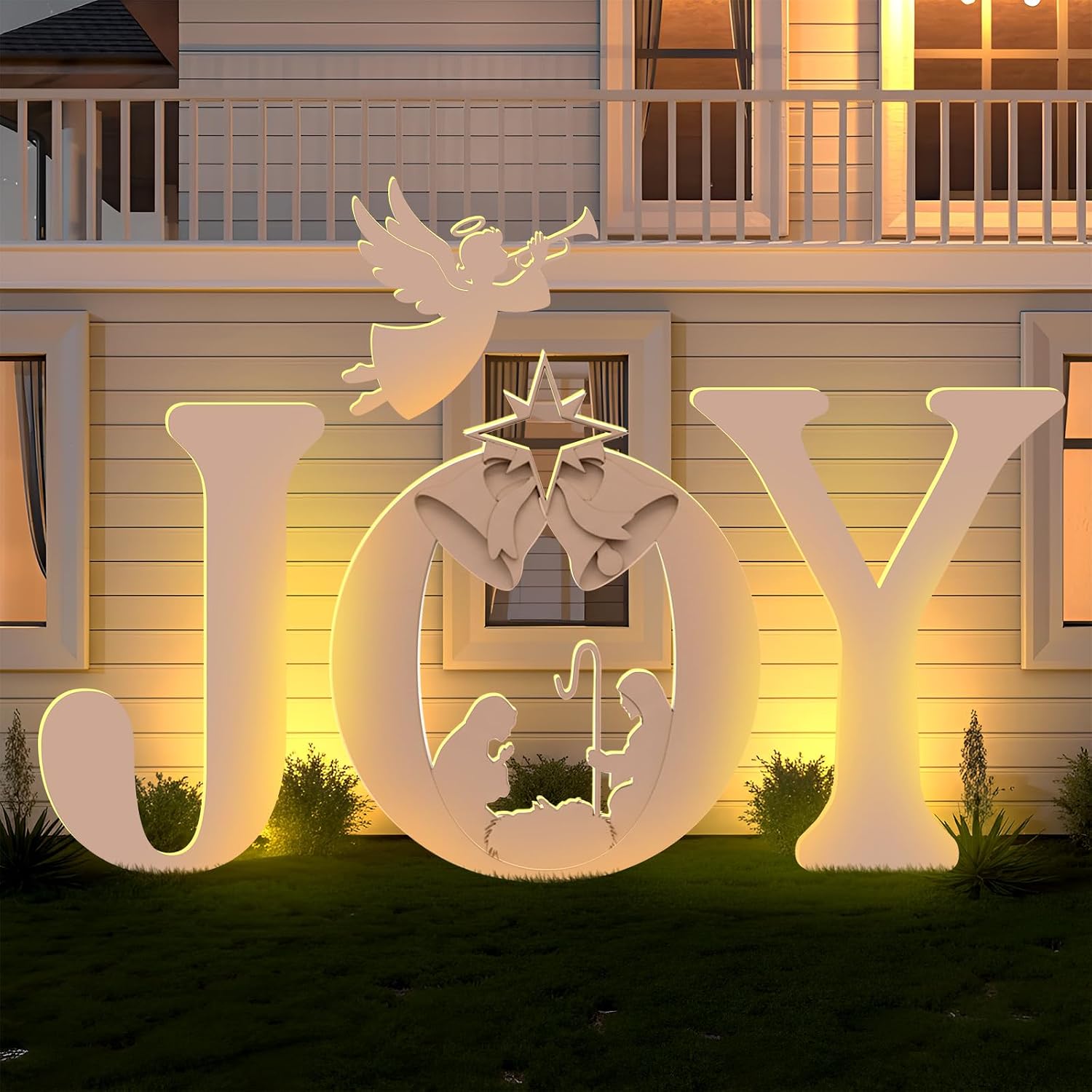 DIY 4-6ft Christmas Nativity Scene Silhouette Sticker Template Set Decoration for Wooden PP Board Cutting Tracing for Holiday Outdoor Indoor Lawn Patio Pathway Garden (Jesus)
