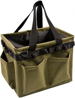 JNNJ キャンプバッグ 大容量 25L 折りたたみ 収納ボックス 防水 多機能 コンテナバッグ アウトドア レジャー バーベキュー 工具収納 軽量 手提げ 登山