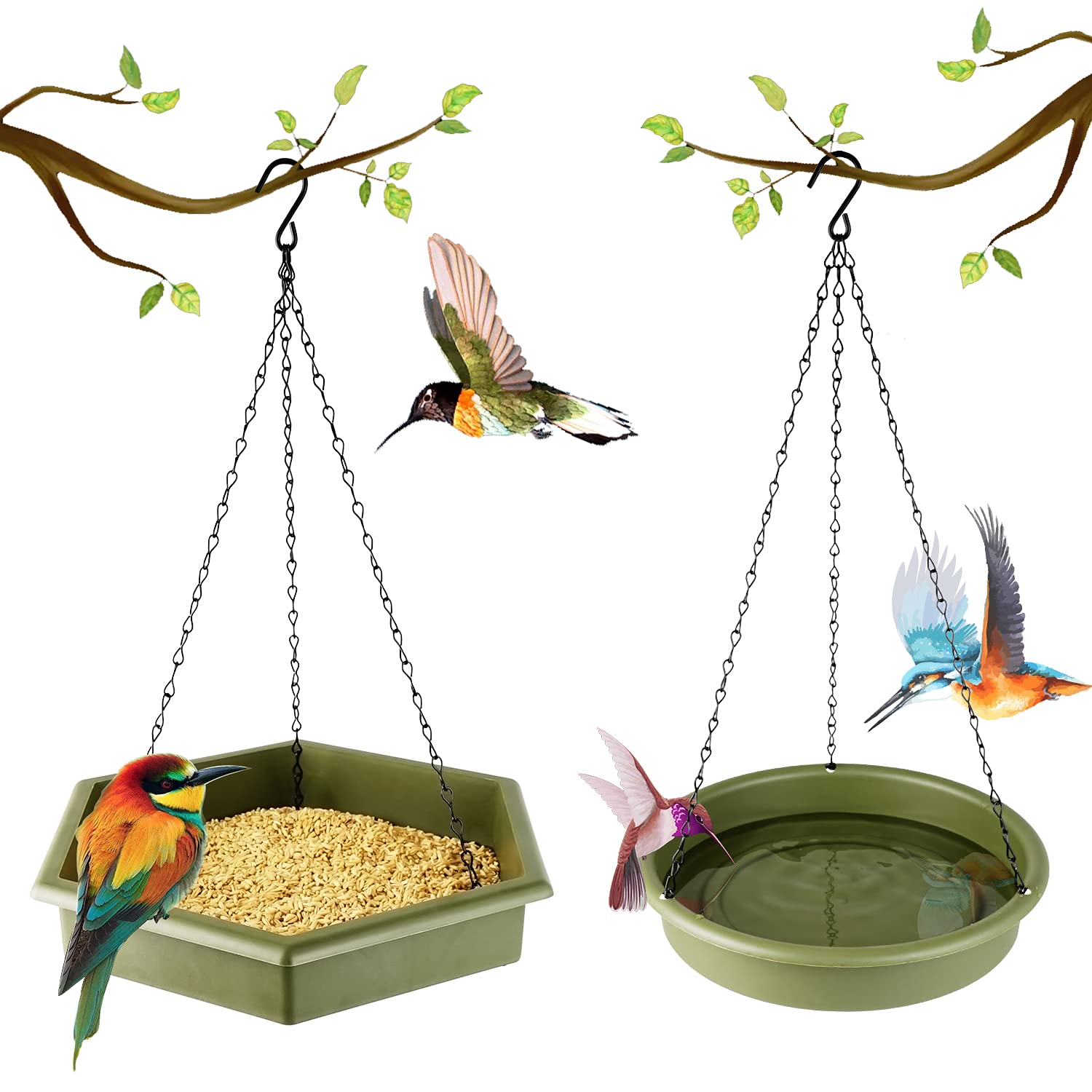 Buy DOPGL Hanging Bird Bath DOPGL Hummingbird Feeder, Hanging Bird