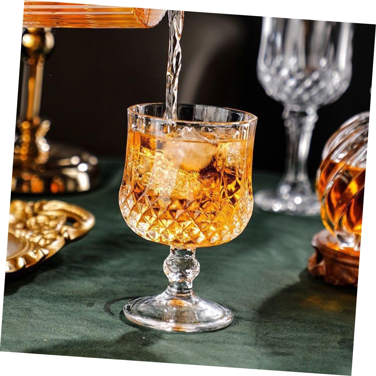 Diamant Weingläser 4 Stück aus Glas für Zuhause und Hotel