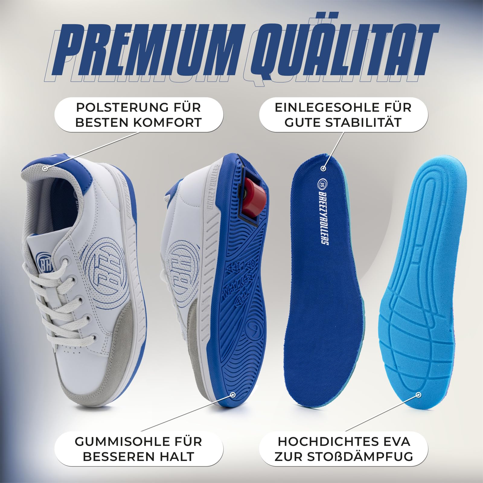 Breezy Rollers Chaussures à roulettes pour Enfants I Rollers-Sneakers pour Enfants I De Chaussures de Rue pour Enfants à Rollers en Quelques Secondes I Baskets à roulettes pour Filles et Garçons