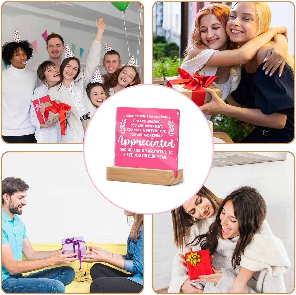 Appreciation Gifts for Coworker - Thank You Gifts for Women Men Friends - Inspirational Team Gift Ideas - Motivational Quote Clear Desk Acrylic Sign Decor Home Office Positive Affirmations Desk Decor - Image 6