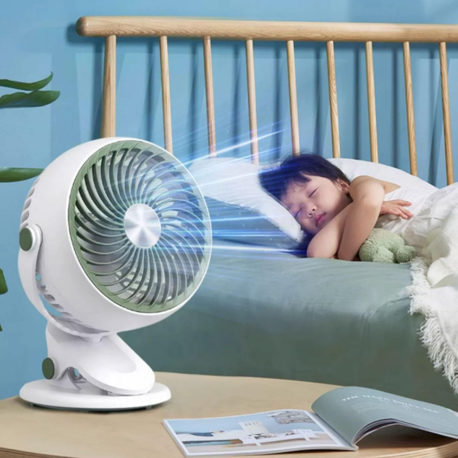zwarty Plastic desktopventilator Oplaadbare desktopventilator Multipurpose Desktopventilator stille desktopventilator Home Dormitory Desktop Fan fajny