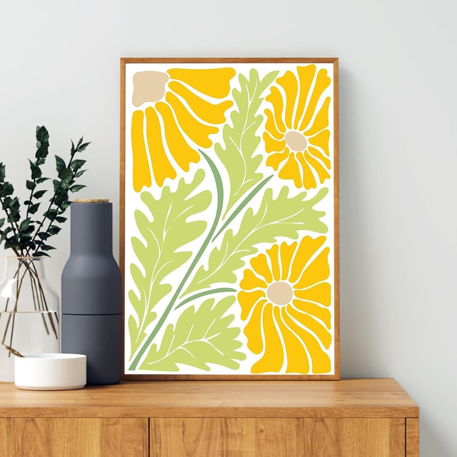 4 Pack Framed Paint by Numbers Kit for Adults Beginner with Wooden Easel, Easy Flowers Paint by Number Kits with Frame, DIY Acrylic Flower Painting by Numbers for Home Wall Decor Gift 8x12 inch