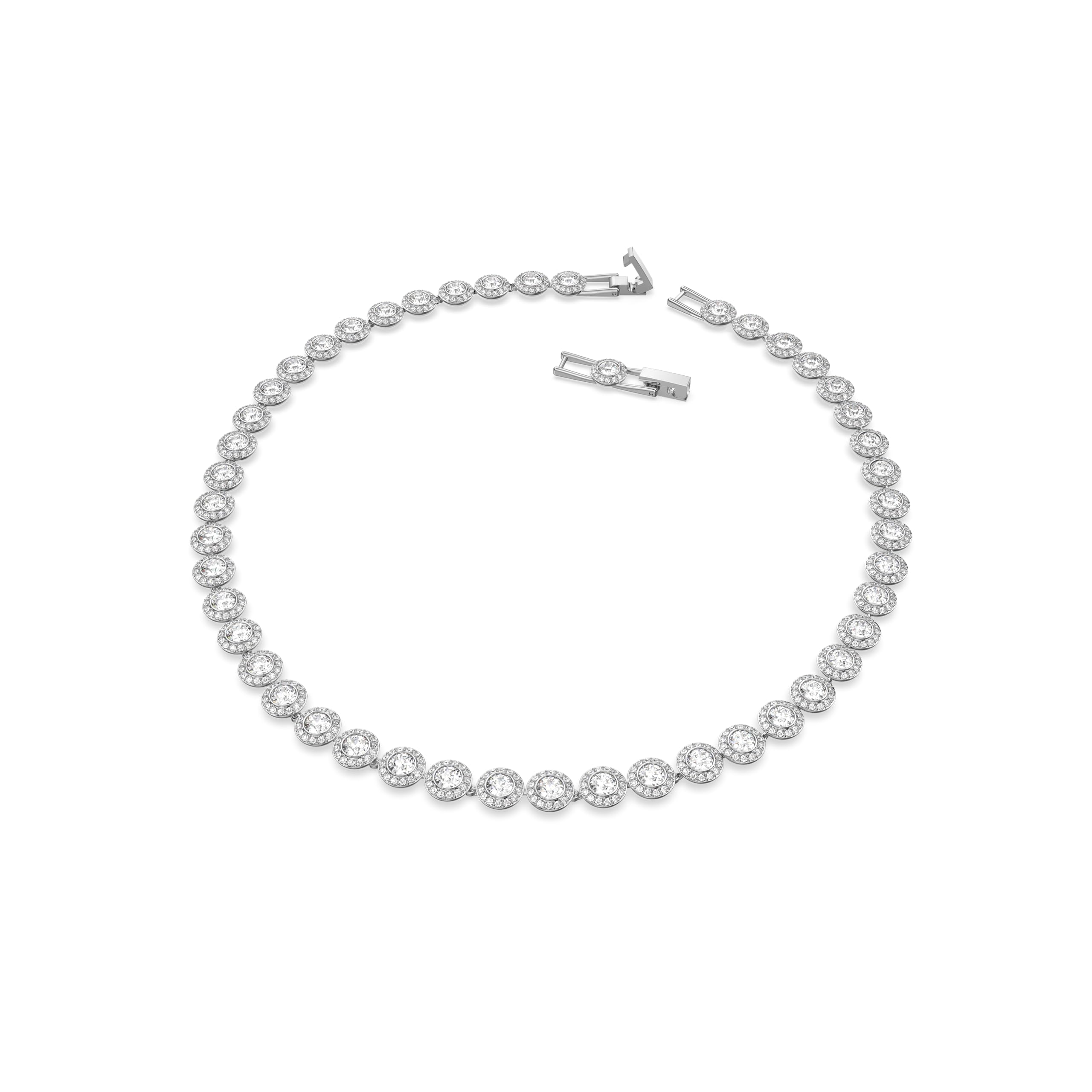 Swarovski Crystal Authentic Angelic All Around Set di collana, bracciale e orecchini, bianco, finitura rodio- gioielli da donna ipoallergenici scintillanti - collezione di gioielli in cristallo senza