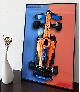Race Car Building Kit Display Wallboard for Lego,Aluminum Alloy Frame Collectibles Decoration Gifts for Lego Lovers,for 42141 mclaren f1 2022