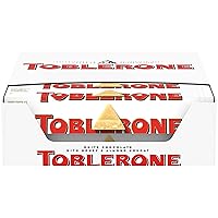 Vista 1 de TOBLERONE Barra de chocolate blanco con turrón de miel y almendras, chocolate a granel, 20 barras de 3.52 onzas