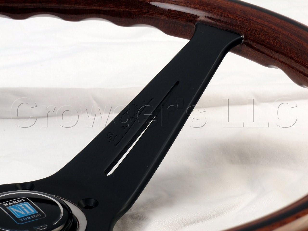 Nardi 5069.35.2000 Deep Corn Mahogany Wood Steering Wheel - Black spokes