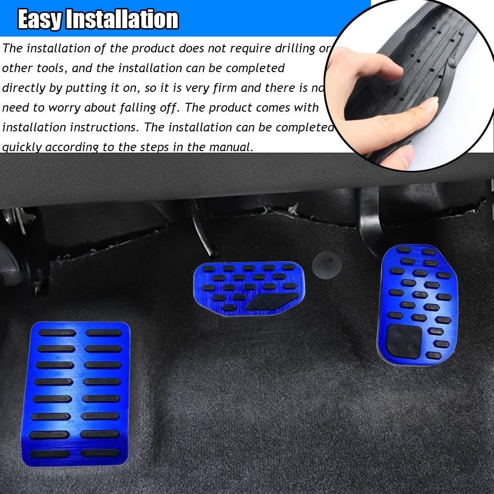 Kakash Custom Interior Accessories for Ford F-150/F150 Expedition 2021 2022 2023 Aluminium Alloy Gas Accelerator Pedal Covers,Anti-Slip No Drilling Brake Foot Pedal Pads 3 Pieces/Set(red)