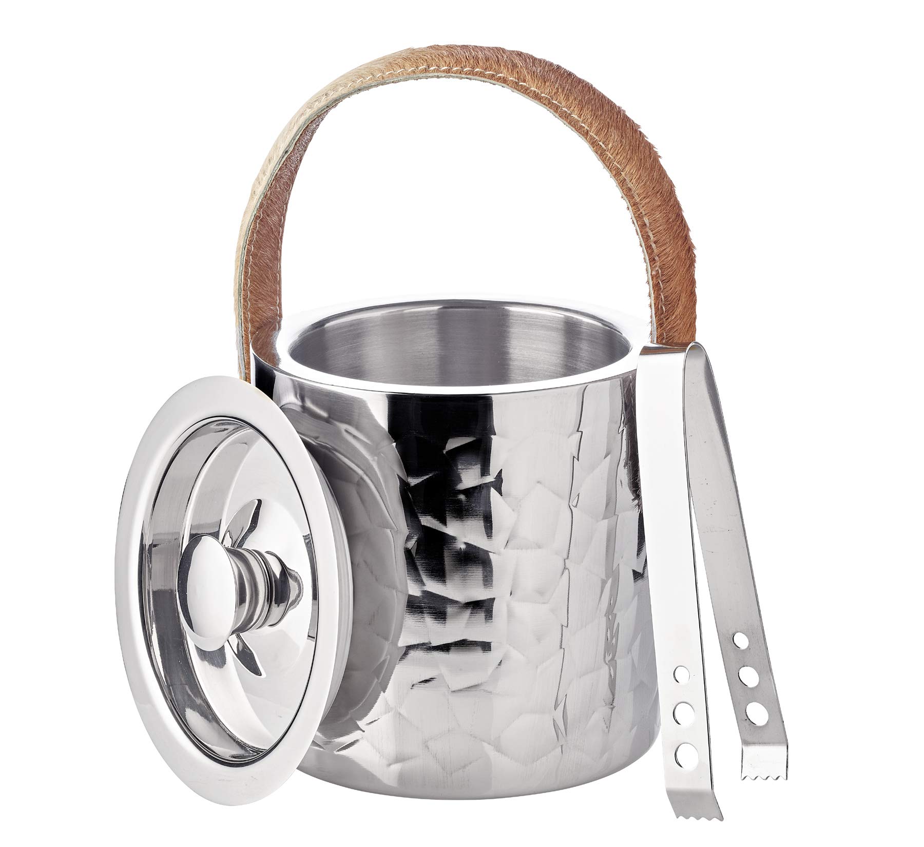 EDZARD Secchiello per champagne Capri (Ø 43 cm, H 24 cm), acciaio inox a doppia parete, decorato, per 6 bottiglie – secchiello per spumante, secchiello per bottiglie grande
