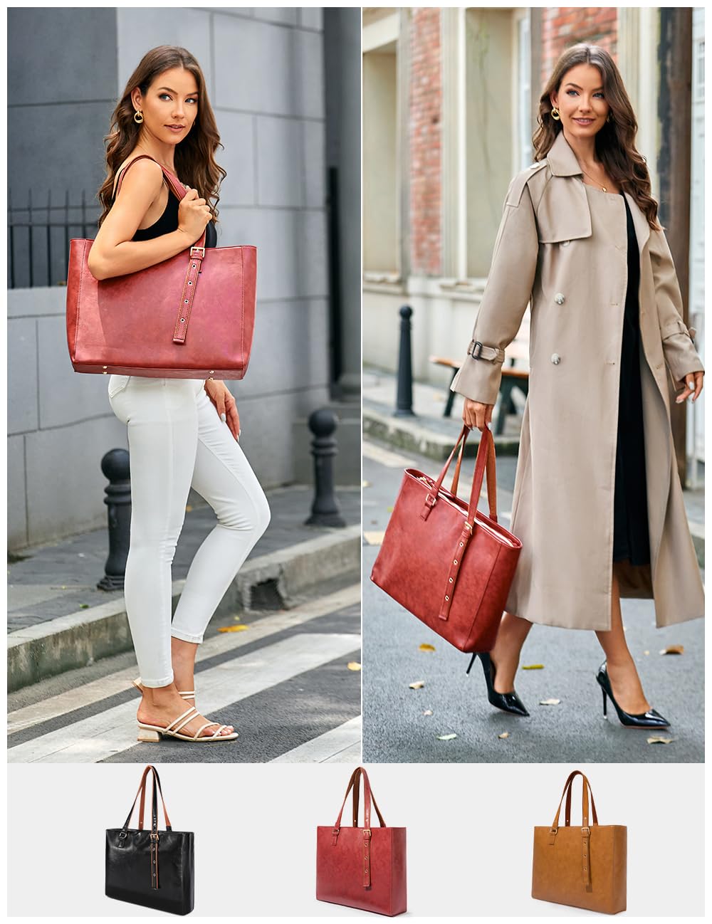 Totebag, Bolso Tote Mujer, Rojo Vino, L