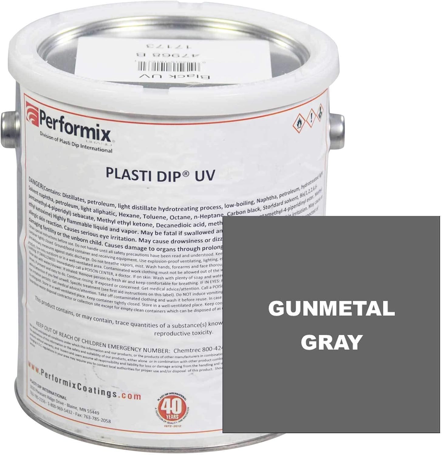 Plasti Dip Gunmetal Gray UV (Unthinned),1 Gallon