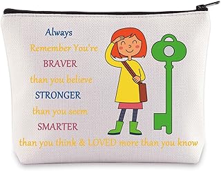 Sponsored Ad – WZMPA Cartoon Cosmetic Bag - Movie Fans Gift, You Are Braver Stronger Smarter Than You Think, Cartoons Makeup Zipper Pouch Bag, Always Co-raline, Fit