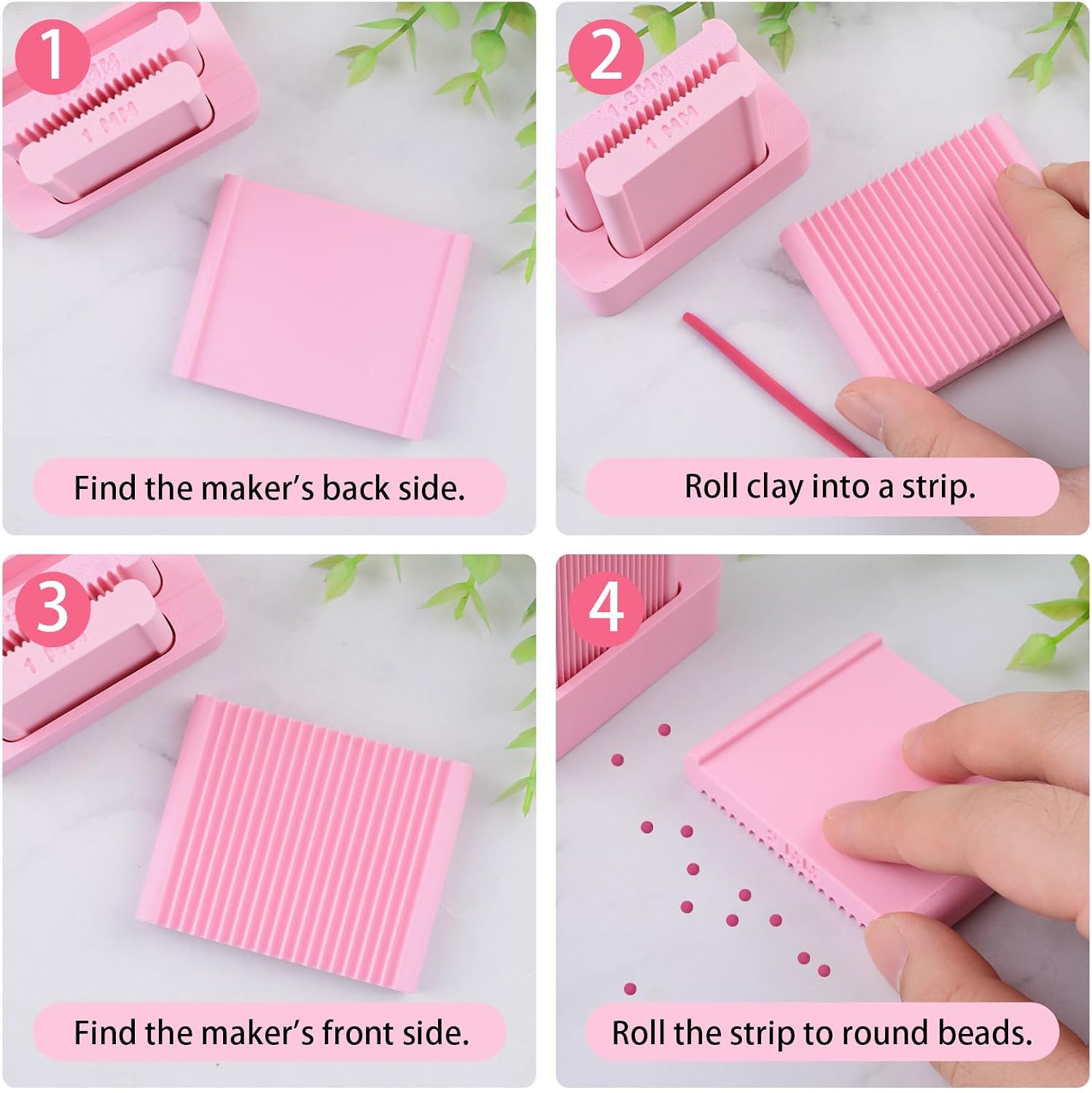 Mini Polymer Clay Bead Maker（1&1.5&2mm）, Clay Beads Roller Bead Shaping Tool Clay Molds for Jewelry Making DIY Bracelet Necklace Craft