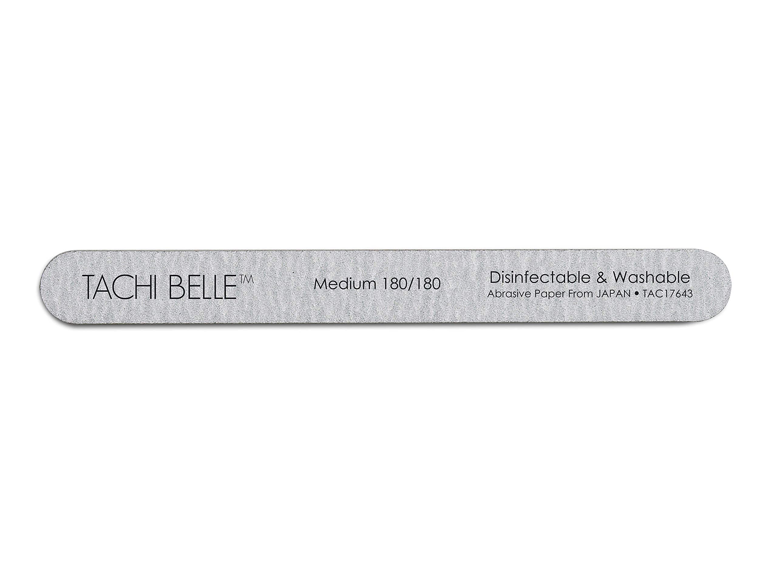Tachibelle - Juego de 10 limas de cebra premium JAPAN 180/180 para uñas naturales y desinfectables