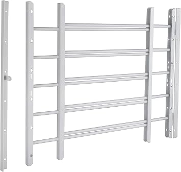 Hinged Window Bar Guard 5-Bar, White