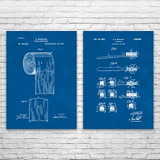 Bathroom Patent Prints Set of 2 (8x10), Bathroom Decor, Plumber Gift, Restroom Art, House Warming Gifts, Powder Room, Wall Art Blueprint