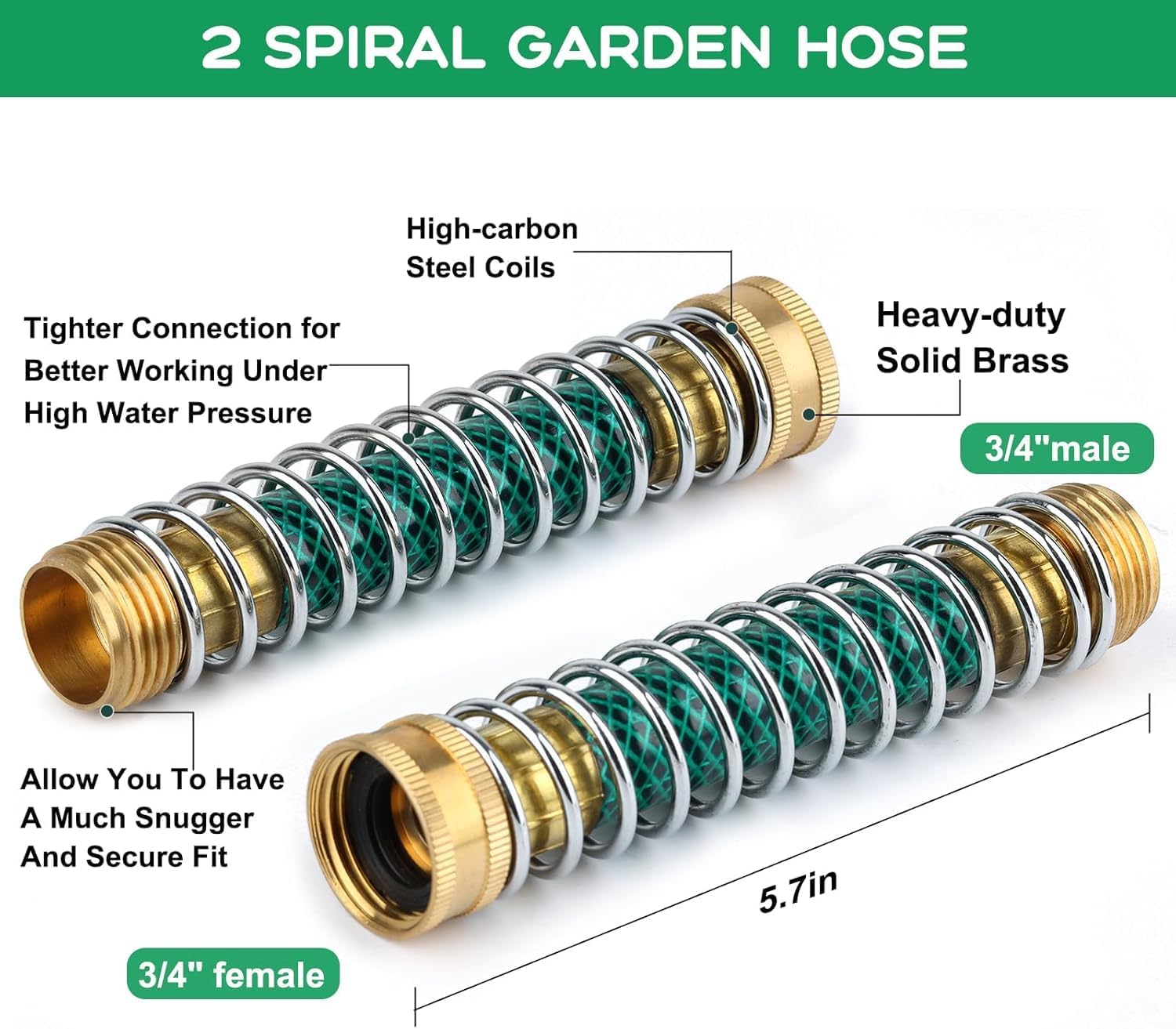 Garden Hose Splitter 2 Way, 304 Stainless Steel Heavy Duty Y Valve Water Hose Splitter With Long Handle Outdoor Full Flow Hose Splitter Connector, 3/4 Inch GHT Thread.