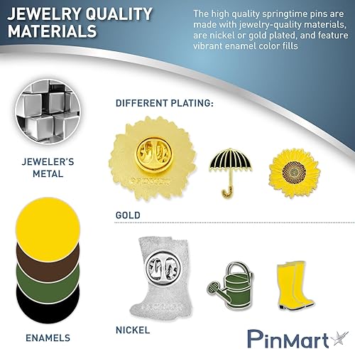 Miniatura 5 de PinMart Springtime - Pin de solapa esmaltado  Joyería de celebración para mujeres y hombres  Bonita decoración de ropa de temporada  Pin esmaltado
