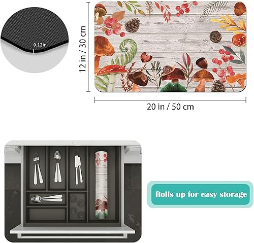 Miniatura 2 de Tapete de café de 12 x 19 pulgadas, con parte trasera de goma absorbente de manchas, de secado rápido, se ajusta debajo de la cafetera, máquina de