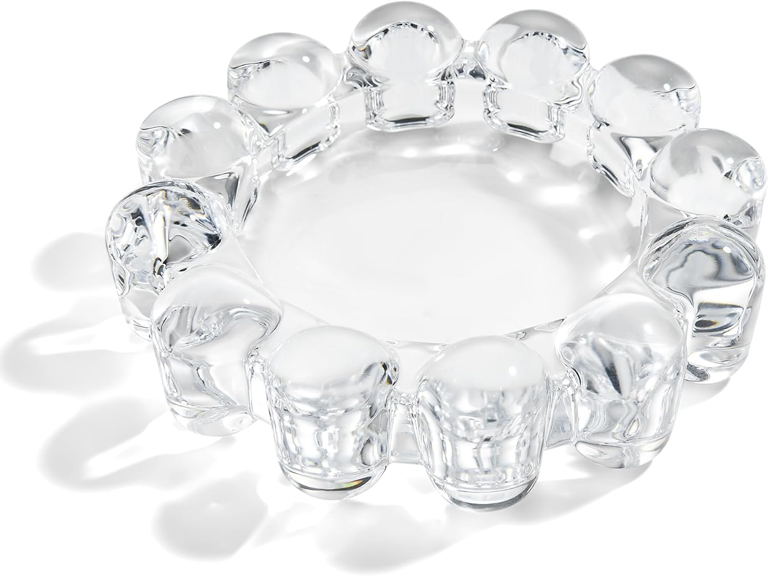 1 Pack Bubble Candle Dish – Transparent Glass Candle Dish for Home Decor – Decorative Modern Candle Holder for Small Candles & Diffusers