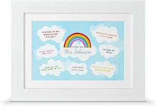 Teacher gift | Personalised end of term thank you print (A4-30x21cm, Print & Premium Frame)